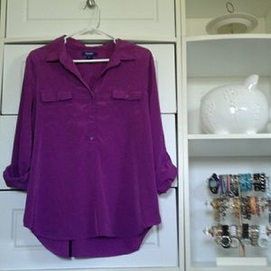 Purple button up blouse
